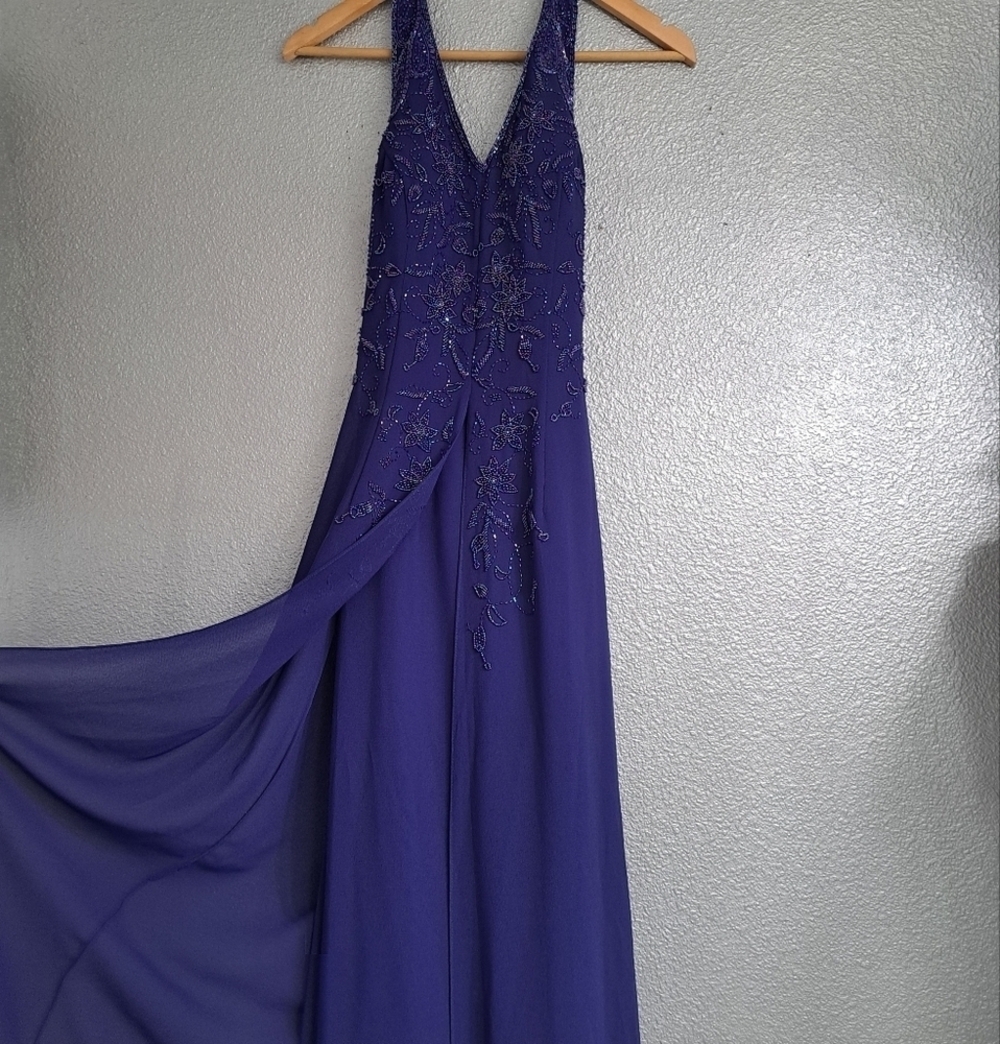 Cobalt Blue Formal/Special Occasion/Prom Beaded Formal Dress    Size S